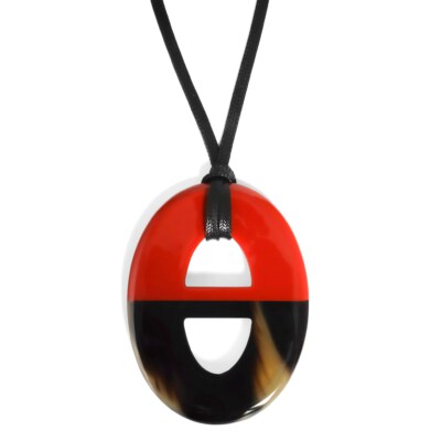 Buffalo Horn Lacquer Pendant Jewelry (Eco-Friendly, Handmade, Natural Color Variations)
