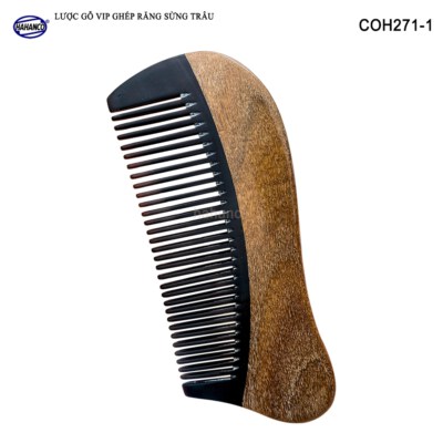 Fragrant Wood And Black Horn Tooth Comb (Handmade, Export Standard, COH271)