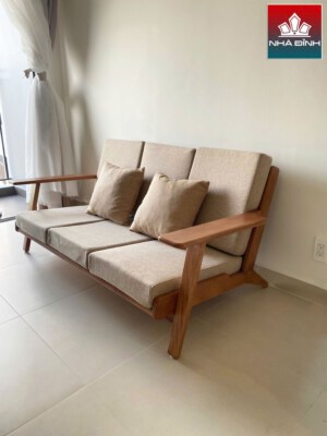 Oak Wood Sofa (OAKSF36, Cushioned Seat, Made To Order)