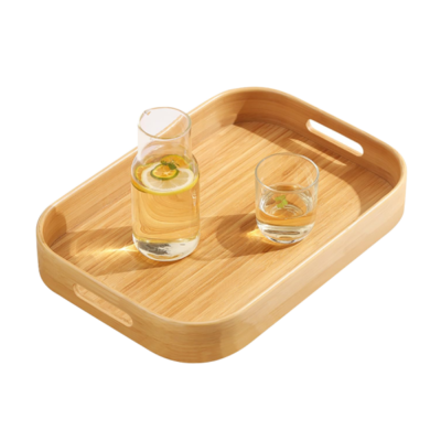 Oval Bamboo Tray with Handle