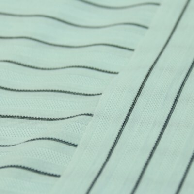 Interlock Knit Fabric with Colored Stripe Yarn (100% Polyester)