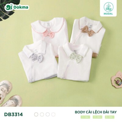 Dokma Long-Sleeve Wrap Bodysuit with Bow Detail