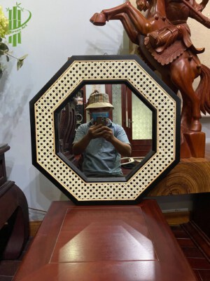 Gương Bàn Rattan Hình Lục Giác VGA RM36