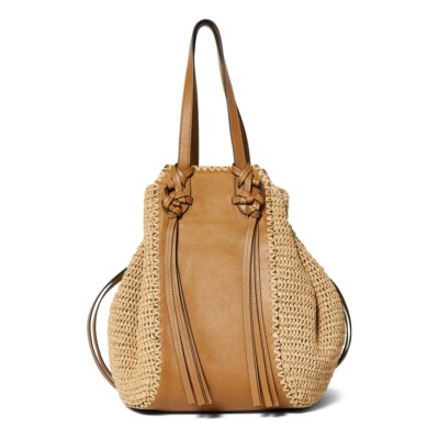 Beige Boho Geometric Macrame Shoulder Purse