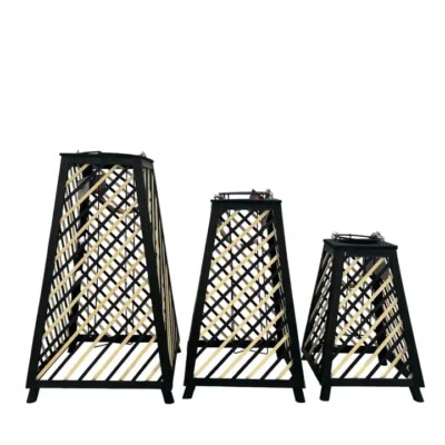 Sustainable Black Handwoven Boho Candle Lantern