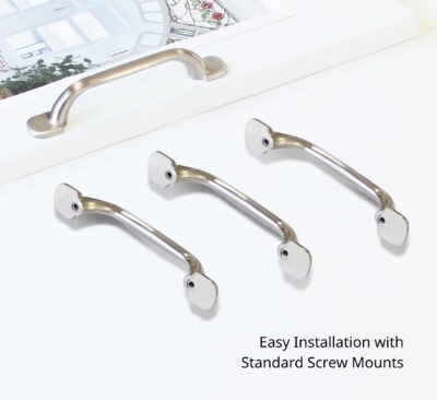 Contemporary Curved Bridge Cabinet Handle (Zinc Alloy, Brushed Nickel, CC96)