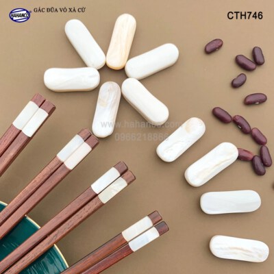 Mother Of Pearl Chopstick Rest Set (Curved Design, 10 Pieces/Set, CTH746)