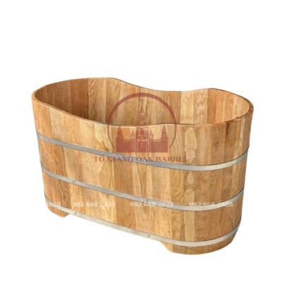 Oak Wood Bathtub (Olvan Style, Custom Size Available)