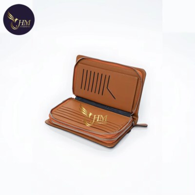 Men’s PU Leather Minimalist Zip Wallet (Vintage Style, Anti-Theft, Polyester Lining)