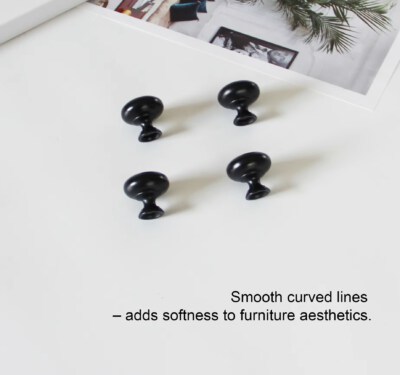 Contemporary Round Cabinet Knob (Zinc Alloy, Matte Black, Ø30 x H28mm)