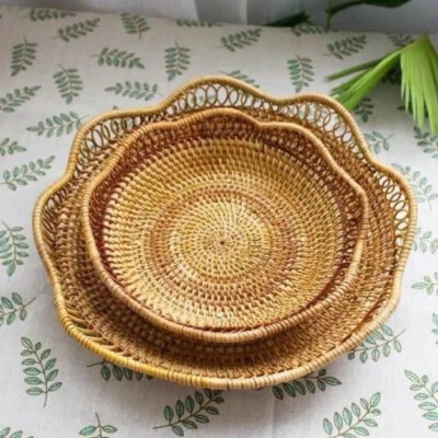Lotus-Shape Woven Guot Tray (Handwoven, Natural Color, Eco-Friendly)