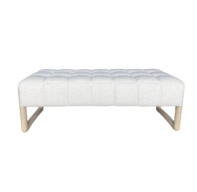 Pacific Tufted Upholstered Bench (Modern Design, Felt Fabric, Rubber Wood Legs, Foam Padding, Eco-Friendly)