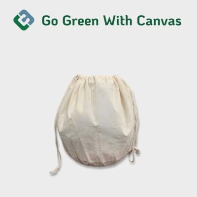 Medium Canvas Drawstring Gift Bag (Two-Way Drawstring, Custom Size, Logo Print)