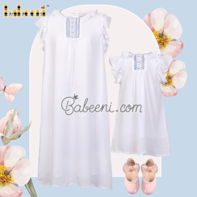 Flower Hand-Smocked Mommy & Me Dress