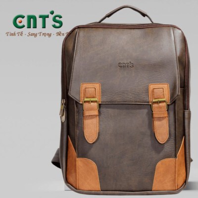 Unisex Laptop Backpack BL61 (PU Leather, Fits 15-Inch Laptop, Made in Vietnam)