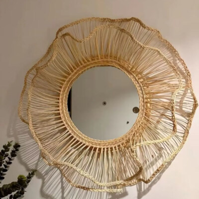Gương Tường Rattan Art Deco