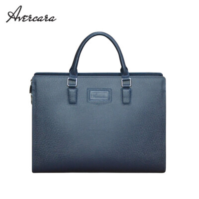 Office Briefcase B8-171 (Navy, 3 Compartments, Side Combination Lock, Cow Leather)