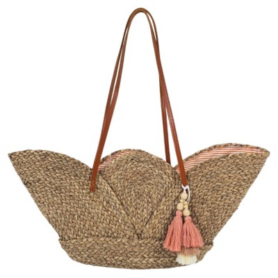 Half-Circle Spiral Handwoven Seagrass Tote