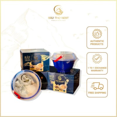 Bat Tran Self-Boiled Bird’s Nest With Sea Cucumber (100% Pure Bird’s Nest Fibers, Sea Cucumber, Ready-To-Heat Bowl, ISO 22000:2018, GMP Compliant)