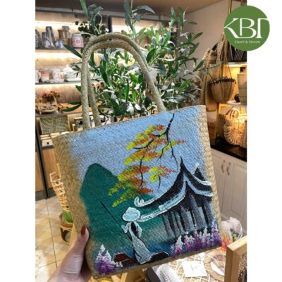 Hand-Painted Sedge Bag (Handmade, Colorful, Biodegradable)