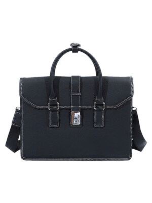 Premium Genuine Cow Leather Briefcase (Model G9001, Fits 14–15.6 Inch Laptop)