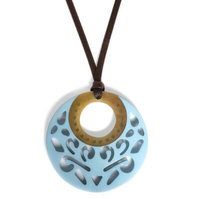 Eco-Friendly Buffalo Horn Pendant Jewelry (Handmade, Natural Color Variations)