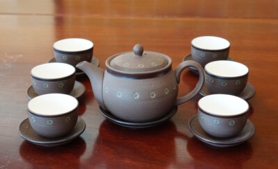 CK Flat-Shaped Ceramic Tea Set (Flat Profile)