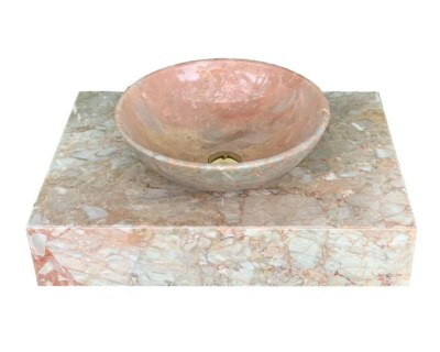 Natural Stone Lavabo Table (Italy Pink Marble, T08, 70x50x15 Cm)