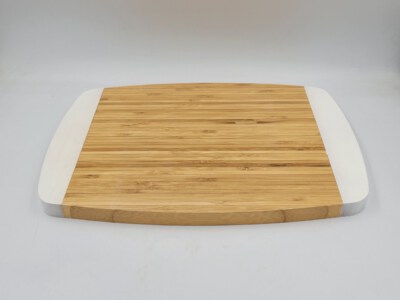Bamboo Cutting Board With Color Handles (Double-Sided, 36 X 26 X 1.85 Cm)