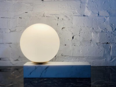 Milk White Marble Table Lamp (DB12, Marble Base + 15 Cm Shade, Vietnam Origin)