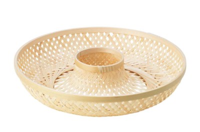 Serving Basket Bamboo (100% Bamboo, Custom Color, D29xH6)