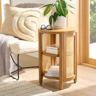 Handcrafted Rattan Side Table (Natural Rattan, Eco-Friendly, Durable)