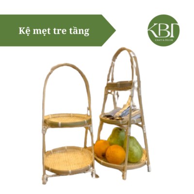 Tiered Bamboo Serving Tray Stand (1–3 Floors, Natural Color, Biodegradable)