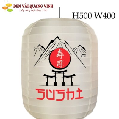 Japanese Fabric Lantern With Custom Logo Printing (Premium Fabric, Metal Frame, Cylindrical Design)