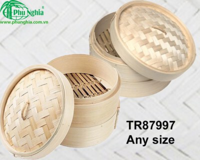 Bamboo Steamer (Bamboo, Food-Safe Tested, Custom Size/Color)
