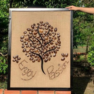 Handcrafted Coconut Shell Decorative Painting (70x90 Cm, Framed, Traditional Style)