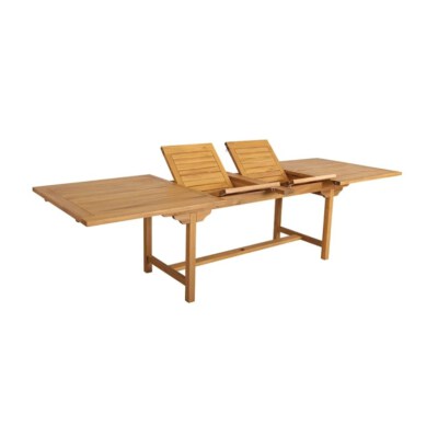 Rectangular Extension Dining Table (100% FSC Acacia Wood, Butterfly Leaf, Natural Oil Finish)