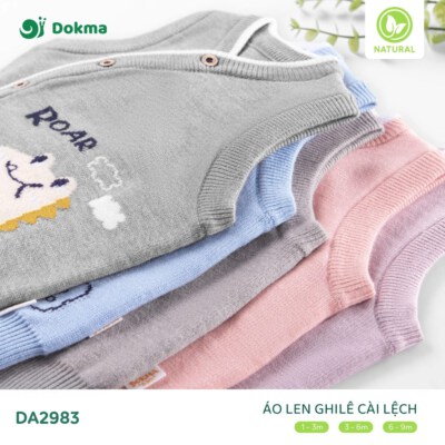 Dokma Baby Asymmetrical Button Knit Vest
