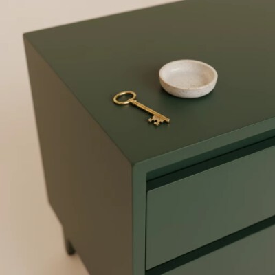 Modern 2-Drawer Bedside Table (Eco-Friendly Solid Oak, Shutter Front, Made In Vietnam)