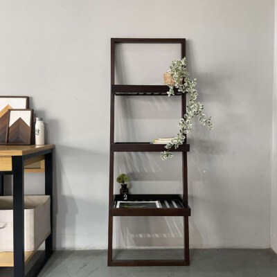 Chocolate Finish 3-Shelf Veneer Bookcase