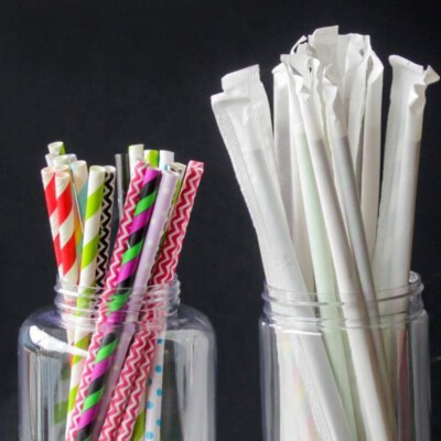 Film-Wrapped Paper Straws