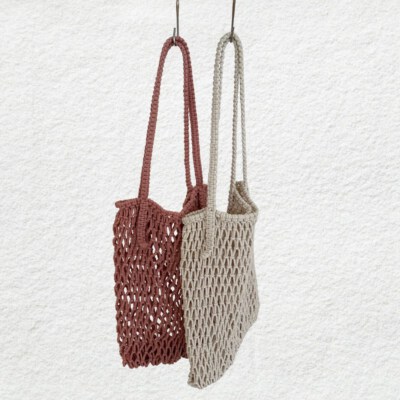 Túi xách tay macrame hai tay dệt tay cho phụ nữ