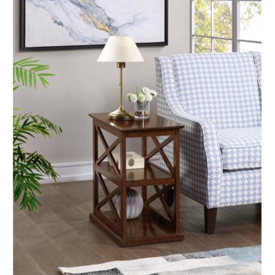 Oxford Deluxe 3-Tier End Table (Oxford Deluxe Collection, Multiple Finishes, 2 Storage Shelves)