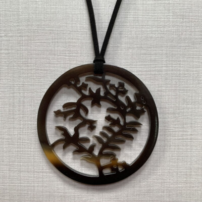 Vietnam Handmade Natural Buffalo Horn Tree Charm Pendant