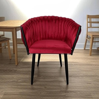 Luxury Velvet Shell Dining Chair (Rubber Wood Frame, Velvet Upholstery, Foam Cushion, Eco-Friendly, Modern Design)