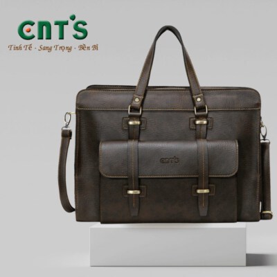 Unisex Office Briefcase For Laptop HQ22 (Premium PU Leather, Water-Resistant, 38 x 12 x 28 Cm)