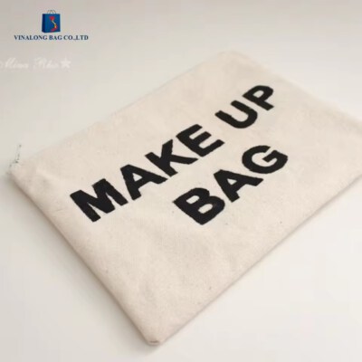 Canvas Cosmetic Zipper Pouch (Custom Print, Reusable, Wholesale Supply)