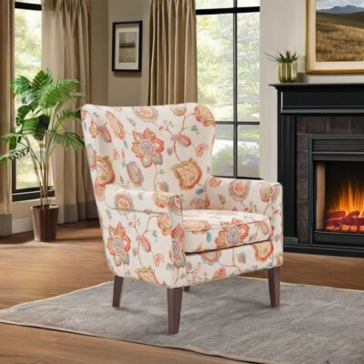 Eclipse Accent Chair (Linen Upholstery, Foam Filling, Wooden Legs, Manual Tilting, Tufted Back, Eco-Friendly)