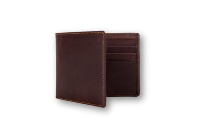 Men’s Vertical Leather Wallet A47 (100% Genuine Cowhide Leather, Contrast Stitching)