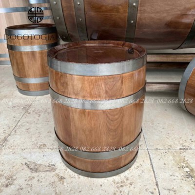 Oak Barrel Table & Chair Set (Water-Resistant PU Finish)